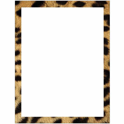 Cheetah Print Border Stationery Letter Paper