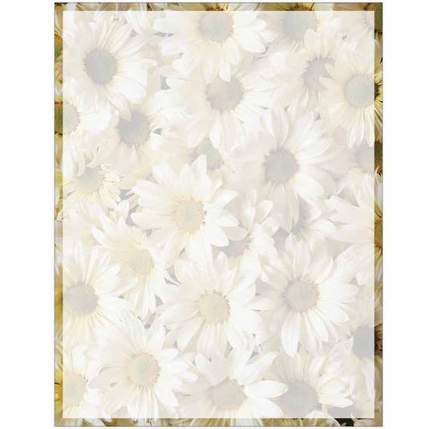 Full Daisies with Border Stationery Letter Paper