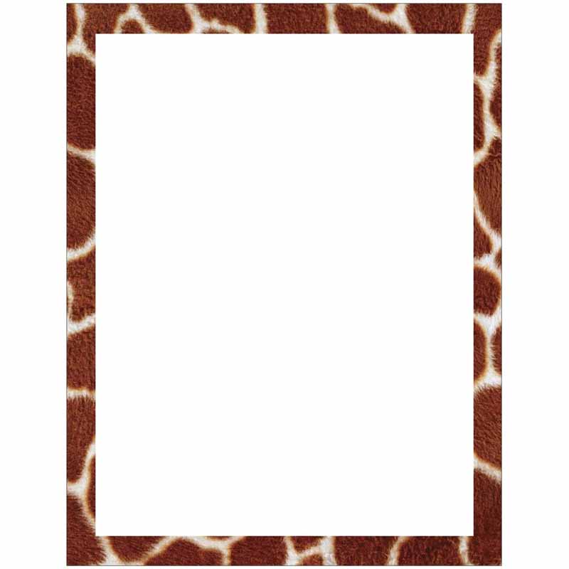 Giraffe Print Border Stationery Letter Paper