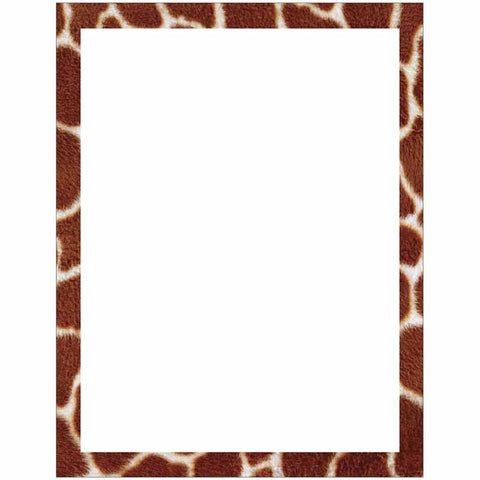 Giraffe Print Border Stationery Letter Paper